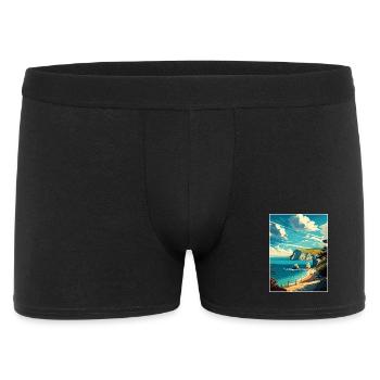 Isle Of Wight Anob Travel Poster Souvenir Paint WP - Men's Boxer Shorts - black - Front