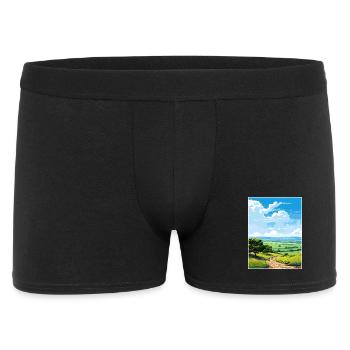 Quantock Hills Aonb Vintage Reiseposter Souvenir - Männer Boxer Shorts - Schwarz - Vorne