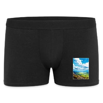 Mourne Mountains Aonb Travel Poster Souvenir WPA - Men's Boxer Shorts - black - Front