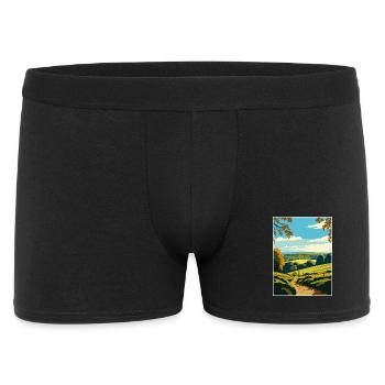 Surrey Hills Reise Poster Souvenir Postkarte Farbe - Männer Boxer Shorts - Schwarz - Vorne