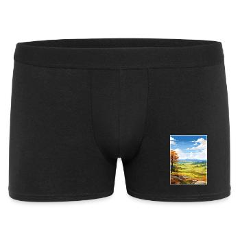 Clwydian Range And Dee Valley Aonb Travel Poster - Men's Boxer Shorts - black - Front