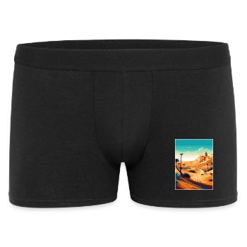 Sahara Wüste Afrika Reise Poster Souvenir WPA - Männer Boxer Shorts - Schwarz - Vorne