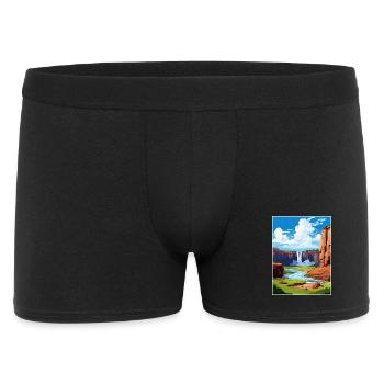 Ouzoud Wasserfälle Marokko Reise Poster Souvenir - Männer Boxer Shorts - Schwarz - Vorne