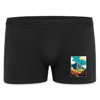 Montagne de la Table Afrique du Sud Affiche de voyage souvenir - Boxer Homme - noir - Devant