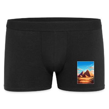 Le Caire, Égypte, Grandes Pyramides De Gizeh, Affiche De Voyage - Boxer Homme - noir - Devant