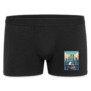 Shanghai Chine Voyage Affiche Souvenir Peinture WPA - Boxer Homme - noir - Devant