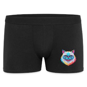 Himalaya Chat Race Dessin Animé Kawaii Animal Pet - Boxer Homme - noir - Devant