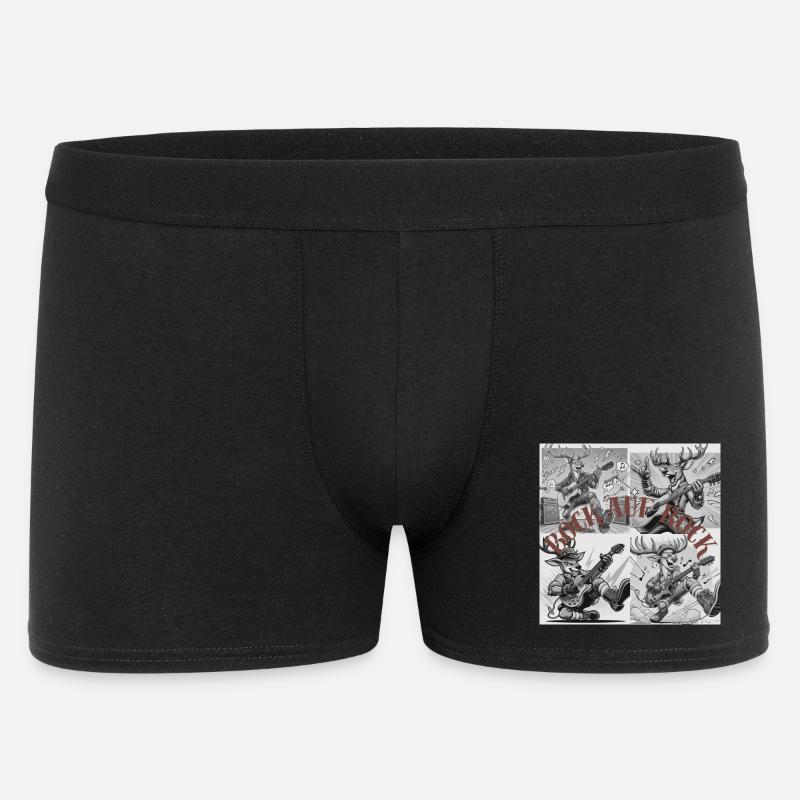 Rockender Hirsch Illustration - Männer Boxer Shorts - Schwarz