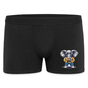 Elefant Streetwear mit Sonnenbrille - Männer Boxer Shorts - Schwarz - Vorne
