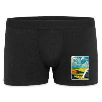South Downs Nationalpark Reiseplakat Souvenir - Männer Boxer Shorts - Schwarz - Vorne