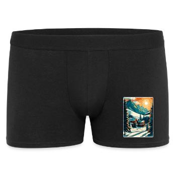 Sun Valley Ski Skifahren Reise Poster Souvenir WPA - Männer Boxer Shorts - Schwarz - Vorne