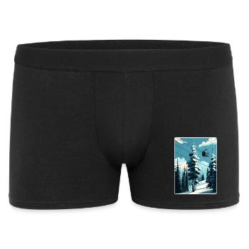 Courchevel Ski Skiing Travel Poster Souvenir WPA - Men's Boxer Shorts - black - Front