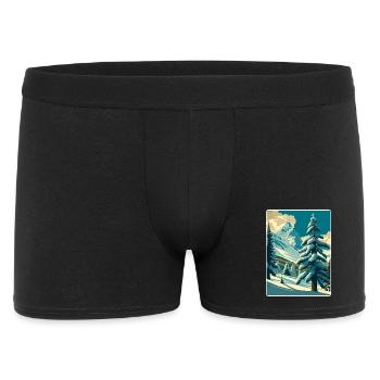Zermatt Ski Ski Affiche de voyage Peinture souvenir WP - Boxer Homme - noir - Devant
