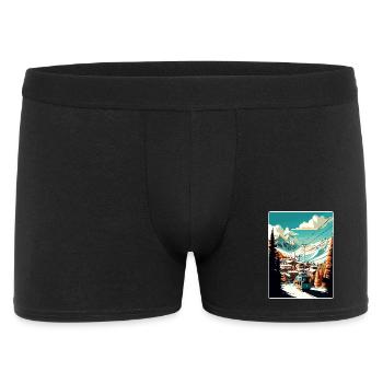 Val D Isère Ski Voyage Poster Peinture Souvenir WPA - Boxer Homme - noir - Devant