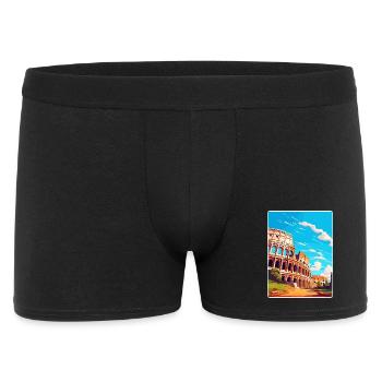 Rom Italien Reise Poster Souvenir Postkarte Farbe - Männer Boxer Shorts - Schwarz - Vorne