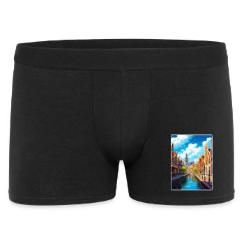 Amsterdam Netherlands Travel Poster Souvenir WPA - Men's Boxer Shorts - black - Front