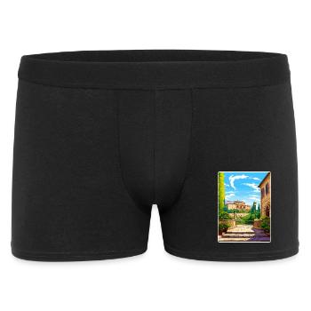 Perugia Italien Reise Poster Souvenir Malerei WPA - Männer Boxer Shorts - Schwarz - Vorne