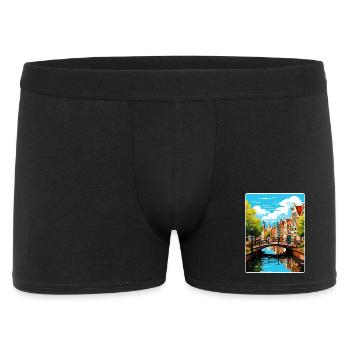 Amsterdam Netherlands Travel Poster Souvenir WPA - Men's Boxer Shorts - black - Front
