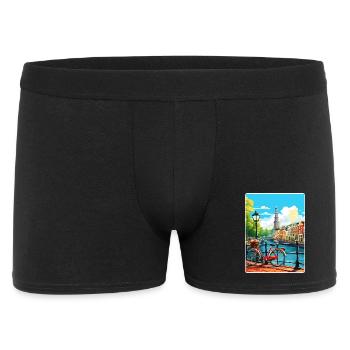 Amsterdam Netherlands Travel Poster Souvenir WPA - Men's Boxer Shorts - black - Front