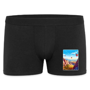 Cappadocia Turkey Travel Poster Souvenir Paint WPA - Men's Boxer Shorts - black - Front