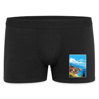 Céphalonie Grèce Affiche de voyage Peinture Souvenir WPA - Boxer Homme - noir - Devant