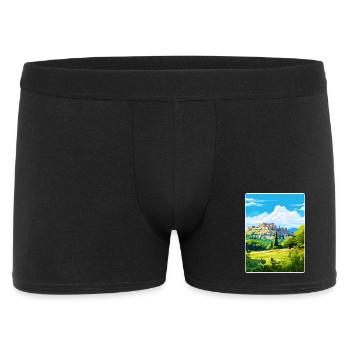 Athens Greece Travel Poster Souvenir Painting WPA - Men's Boxer Shorts - black - Front