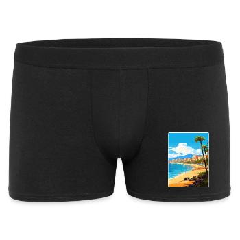 Playa de las Americas Spain Travel Poster Souvenir - Men's Boxer Shorts - black - Front