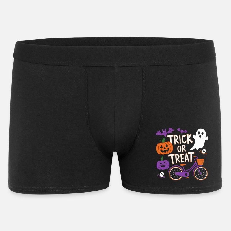 Halloween Fahrrad Süßes oder Saures Design - Männer Boxer Shorts - Schwarz