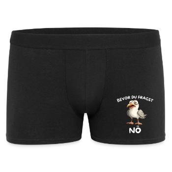 Lustige Möwe Möwen Kein Bock Bevor Du fragst Nö - Männer Boxer Shorts - Schwarz - Vorne