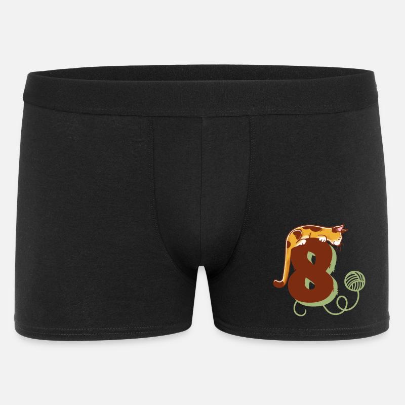 Katze Zahl 8 - Männer Boxer Shorts - Schwarz