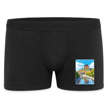 Quebec City Canada Travel Poster Souvenir Paint WP - Men's Boxer Shorts - black - Front
