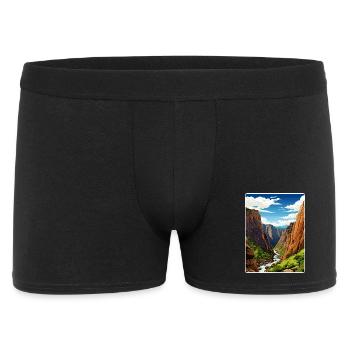 Black Canyon National Park Colorado Travel Poster - Men's Boxer Shorts - black - Front
