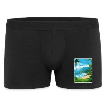American Samoa National Park Travel Poster Card - Men's Boxer Shorts - black - Front