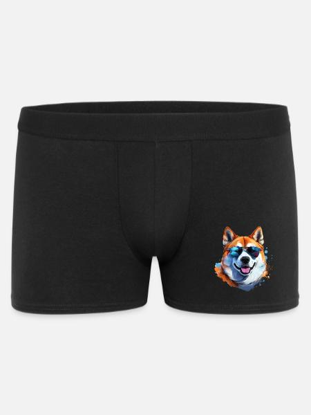 Akita Inu with sunglasses - Men's Boxer Shorts - black