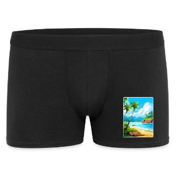 Dominikanische Republik Karibik Reise Posterkarte - Männer Boxer Shorts - Schwarz - Vorne