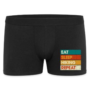 Manger Dormir Randonnée Répéter Rayures en détresse - Boxer Homme - noir - Devant