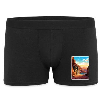 Petra Jordan Reise Poster Souvenir Postkarte Farbe - Männer Boxer Shorts - Schwarz - Vorne
