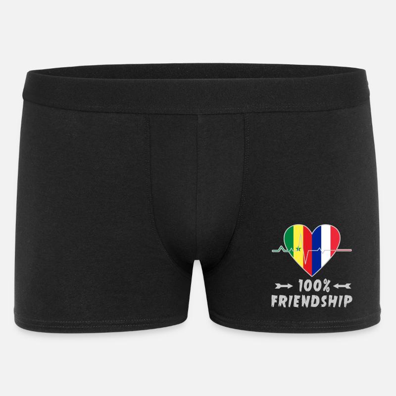 Senegal und Frankreich 100% Freundschaft - Männer Boxer Shorts - Schwarz