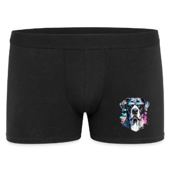 Dogue allemand avec lunettes de soleil - Boxer Homme - noir - Devant