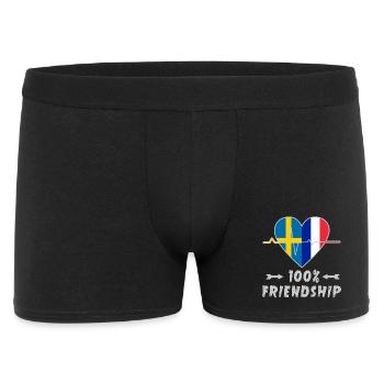 La Suède et la France, une amitié à 100 % - Boxer Homme - noir - Devant