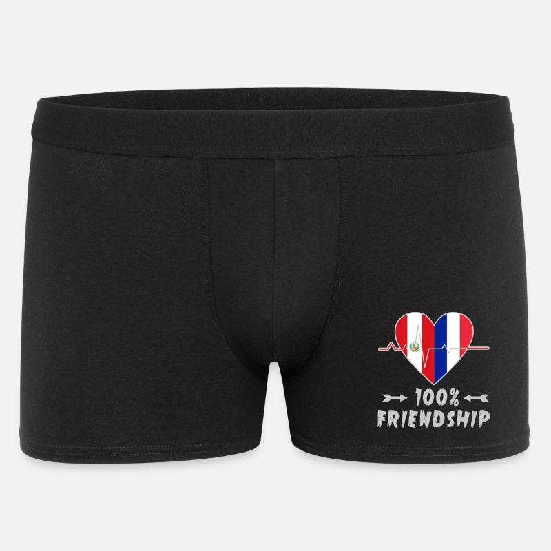 Peru und Frankreich 100% Freundschaft - Männer Boxer Shorts - Schwarz