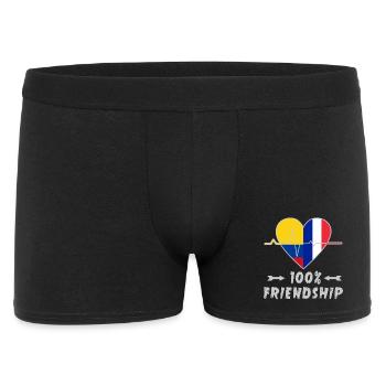 Kolumbien und Frankreich 100% Freundschaft - Männer Boxer Shorts - Schwarz - Vorne