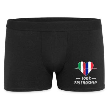 L'Italie et la France : une amitié à 100 % - Boxer Homme - noir - Devant