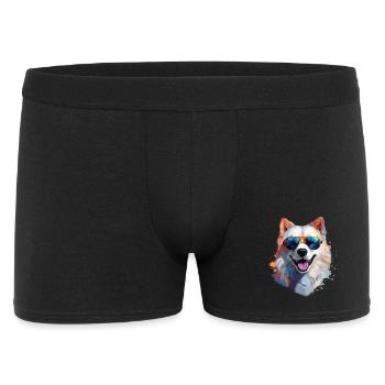 Samoyède avec lunettes de soleil - Boxer Homme - noir - Devant