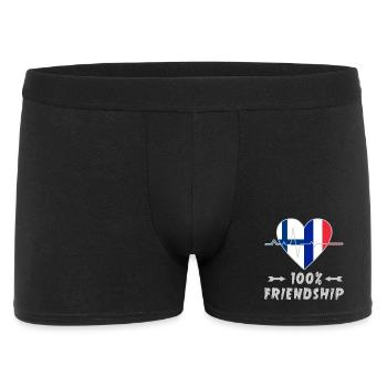 100 % amitié entre la Finlande et la France - Boxer Homme - noir - Devant