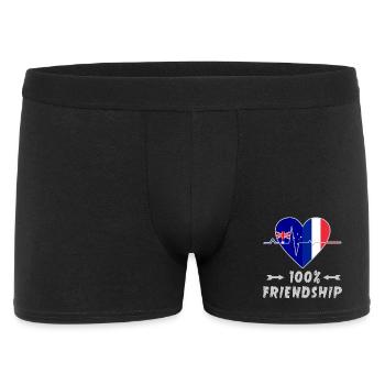Australien und Frankreich 100% Freundschaft - Männer Boxer Shorts - Schwarz - Vorne