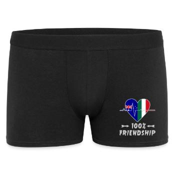 Australien und Italien 100% Freundschaft - Männer Boxer Shorts - Schwarz - Vorne