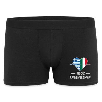 100 % amitié entre la Grèce et l'Italie - Boxer Homme - noir - Devant