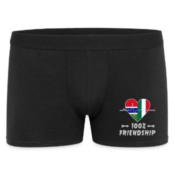 100 % amitié entre la Gambie et l'Italie - Boxer Homme - noir - Devant