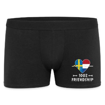 100 % amitié entre la Suède et les Pays-Bas - Boxer Homme - noir - Devant